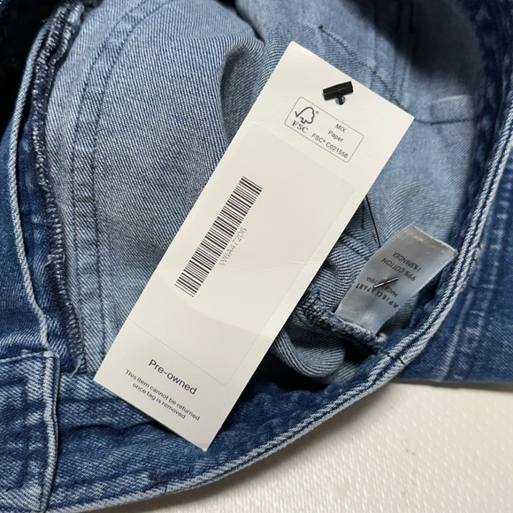 Apiece Apart Merida Denim Shorts Button Fly Navy Wash Size 0 EUC - Picture 12 of 16